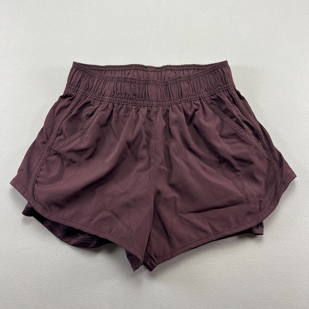 Leg3nd Athletic Shorts Womens S Maroon Built In Brief Sweat Wicking Drawstring
